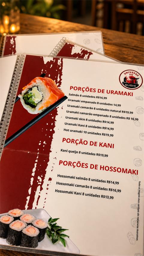 Cardápios impressos